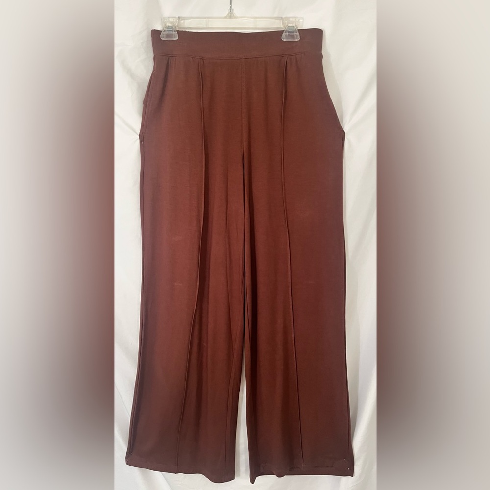 Time and Tru Wide-Leg Jumpsuit Pants in Rich Brown